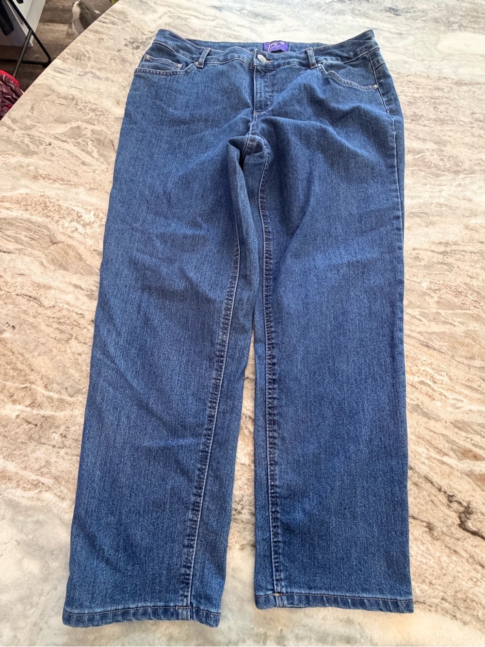 JMS Just My Size 16WP Short Straight Leg Jeans Cobalt Wash Stretch Denim